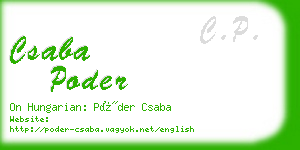 csaba poder business card